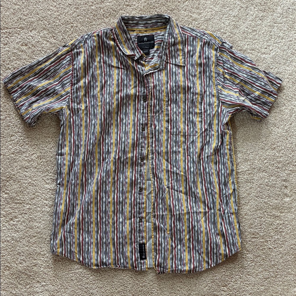 Vibrant Striped Men's Casual Shirt